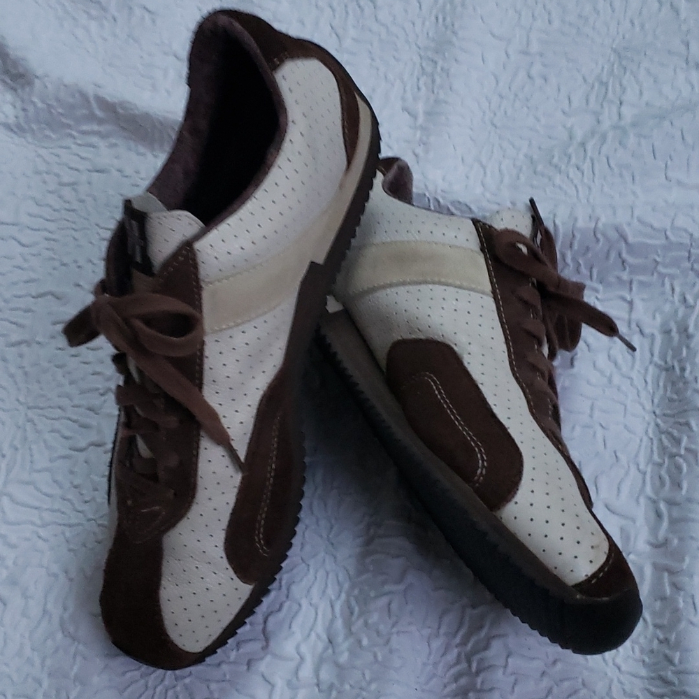 Tommy Hilfiger Brown Suede/ White Cloth Sneakers TM04618 Men 9M - Picture 2 of 14